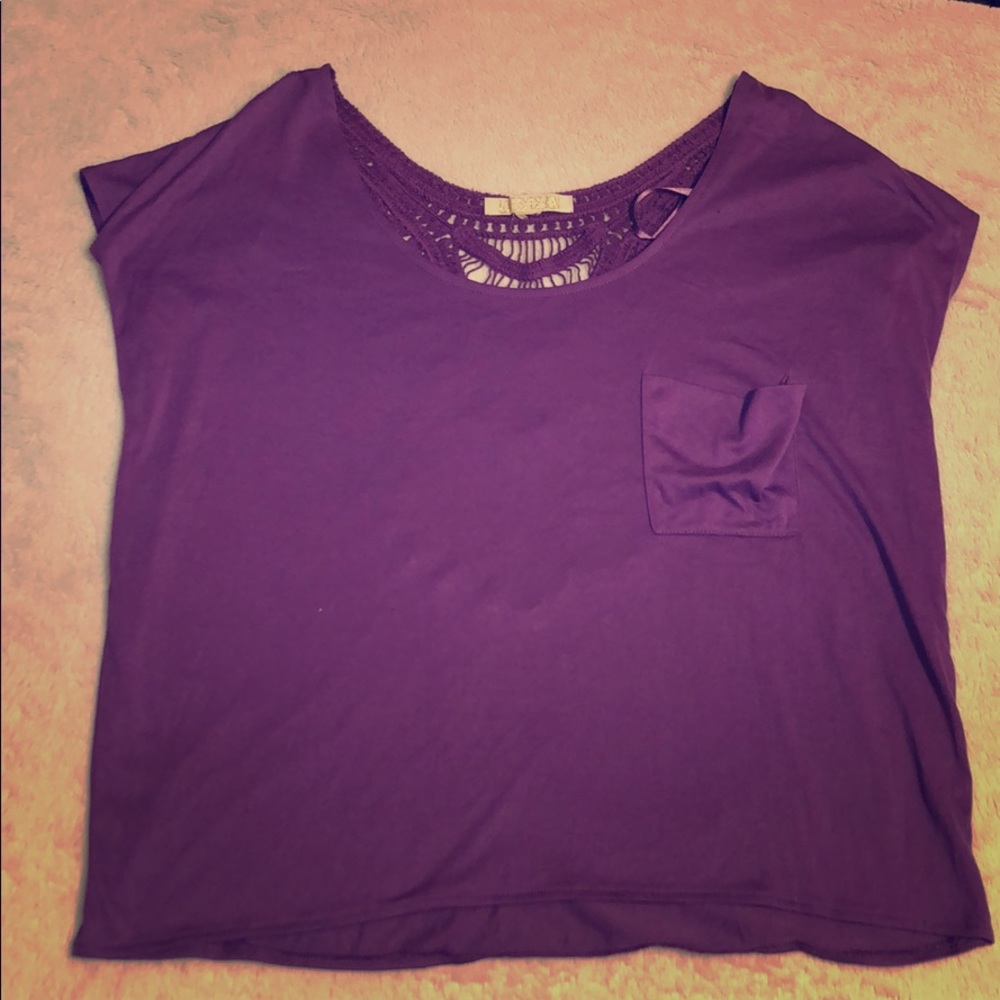 Love By Design Over Sized Purple Tee